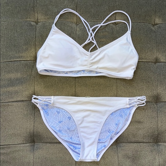Volcom Other - Volcom White Bikini with Blue Accents
